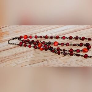 Elegant Red glass Beaded Necklace